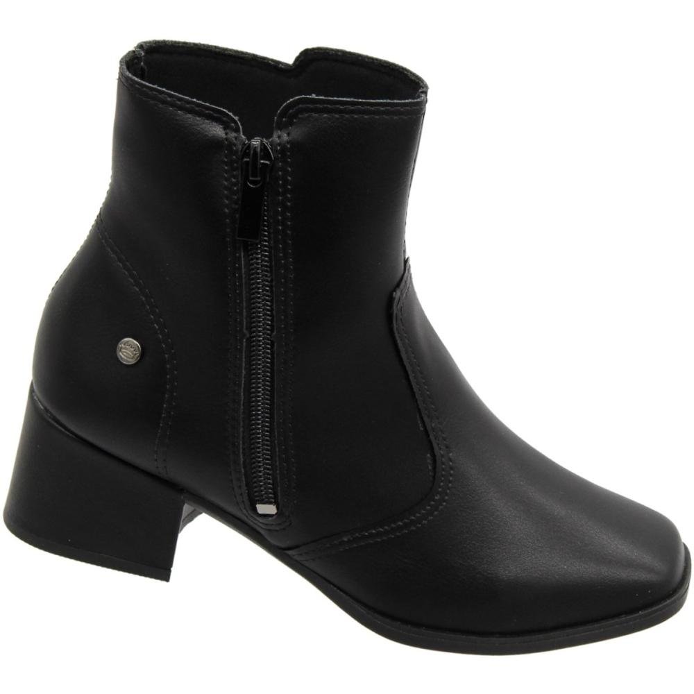 Bota Bico Quadrado Infantil Pink Cats Menina Preto 4
