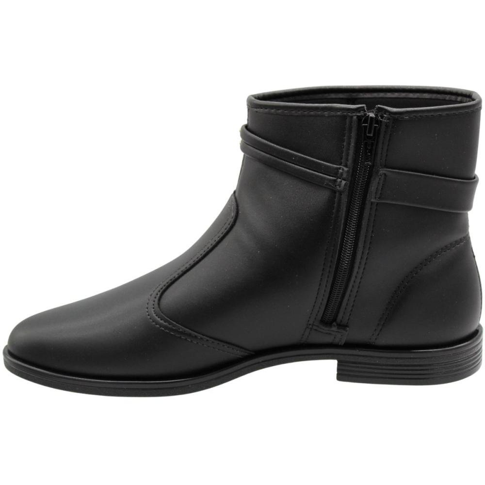 Bota Cano Baixo Beira Rio Tira Dupla Apliques Dourado Feminino Preto 2