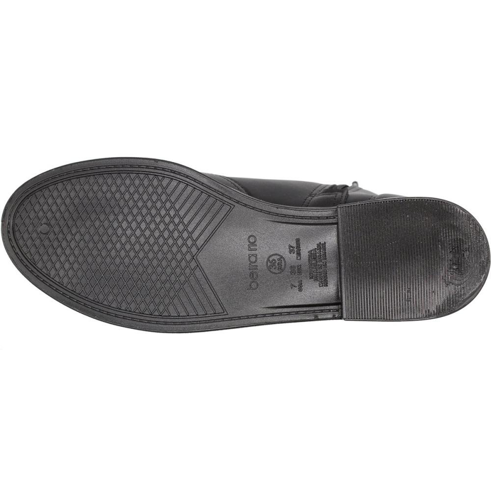 Bota Cano Baixo Beira Rio Tira Dupla Apliques Dourado Feminino Preto 5