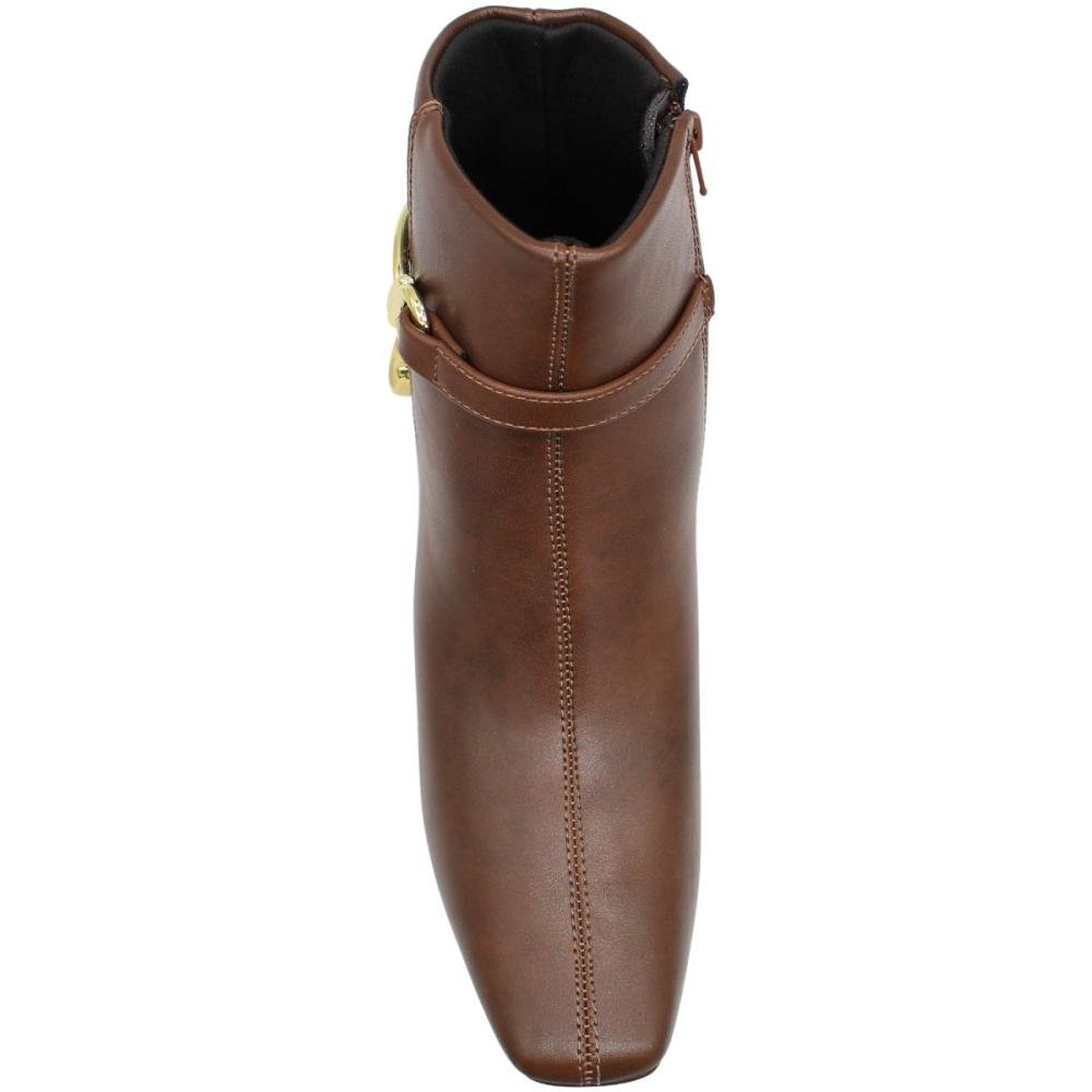 Bota Cano Medio Beira Rio Tira Com Apliques Feminina  Marrom 4