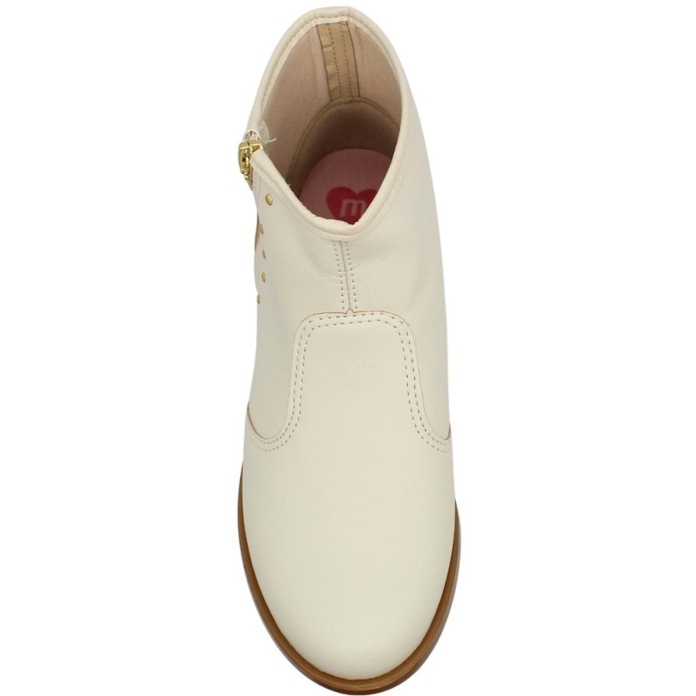 Bota Molekinha Infantil Napa Berlim Apliques Menina Branco 4