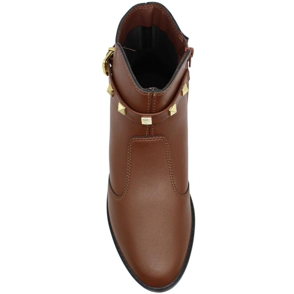 Bota Cano Baixo Moleca Estonia Adorno dourado Feminino Marrom 4