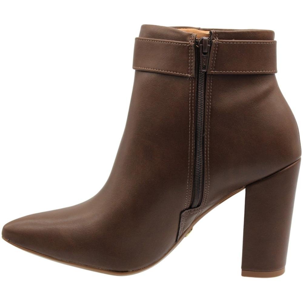 Bota Vizzano Cano Curto Adorno Dourado Feminino Marrom 2