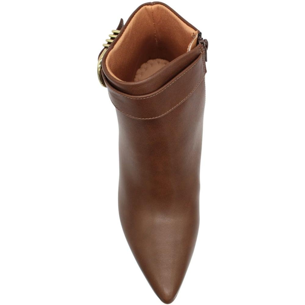 Bota Vizzano Cano Curto Adorno Dourado Feminino Marrom 4