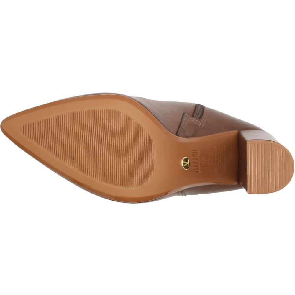 Bota Vizzano Cano Curto Adorno Dourado Feminino Marrom 5