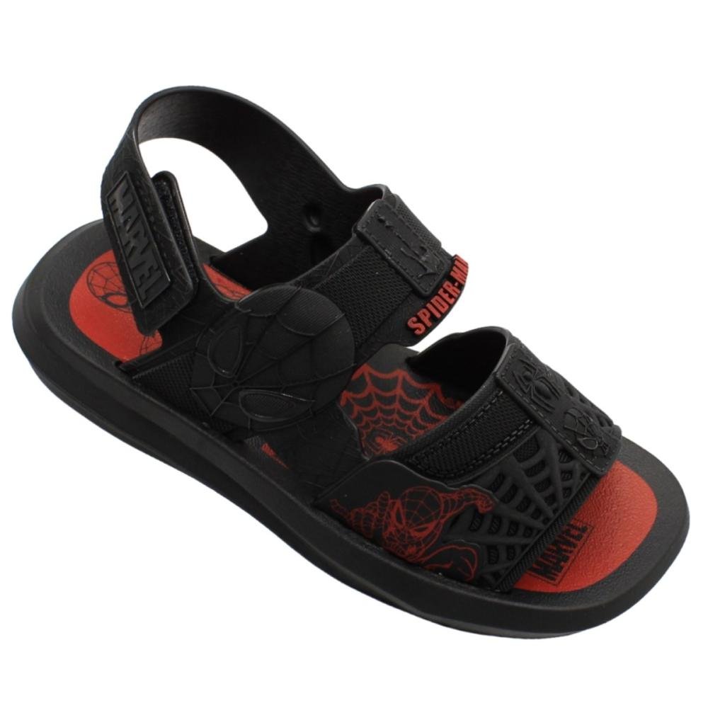 Sandália Juvenil Grendene Kids Tiras Ajustáveis Spider Com Quadriciclo Menino Preto 3