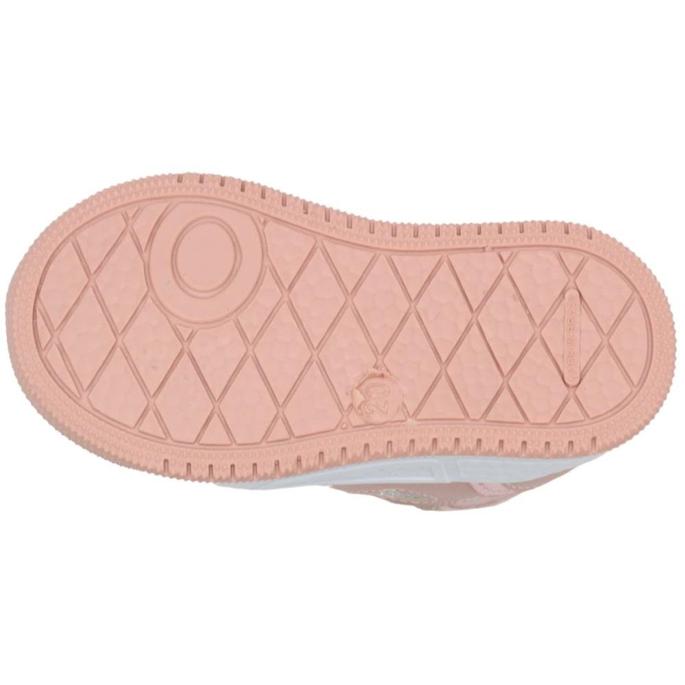 Tênis Casual Cano Alto Baby Via Vip Tiras Duplas Aplique Coração Menina Rosa 5