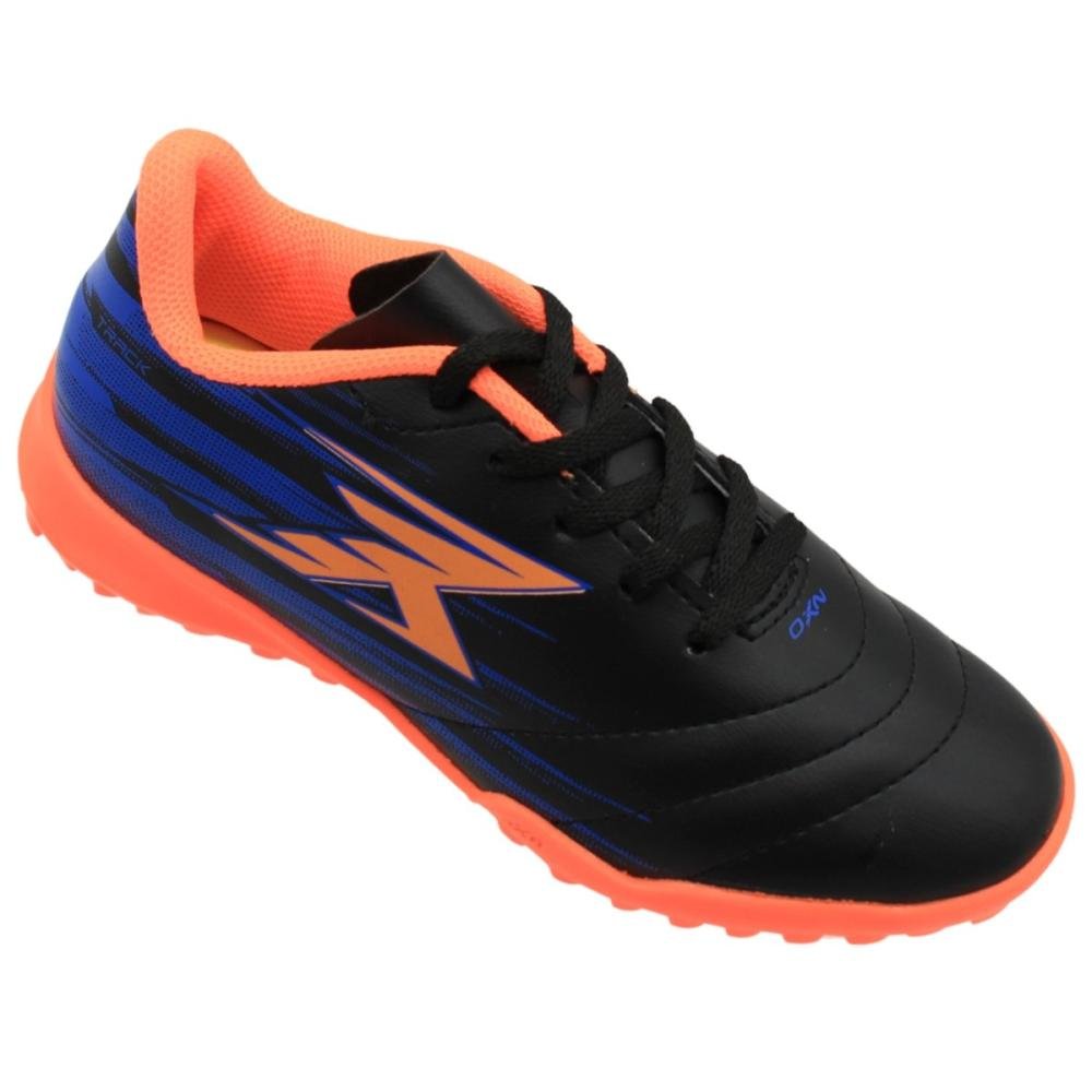 Chuteira Society Juvenil OXN Track Fit 5 Pro Costuras Menino Preto 3