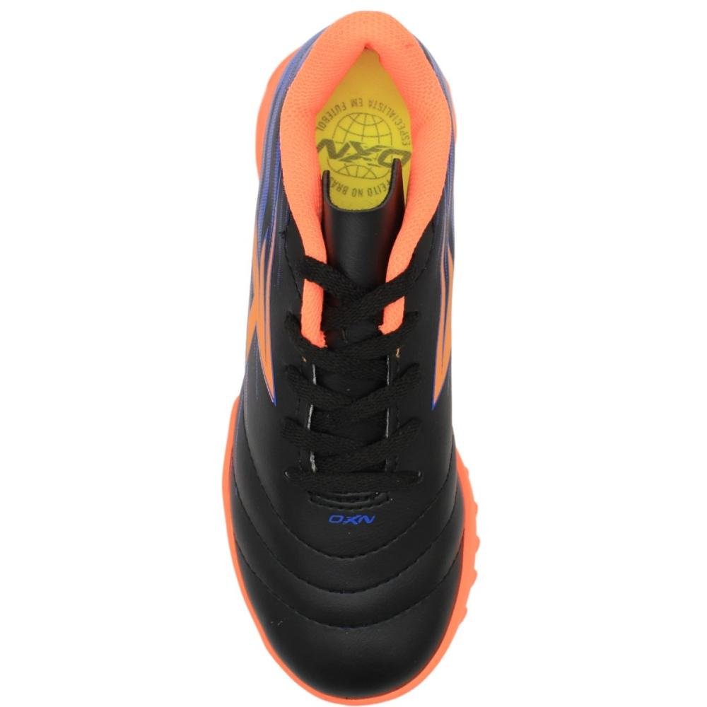 Chuteira Society Juvenil OXN Track Fit 5 Pro Costuras Menino Preto 4