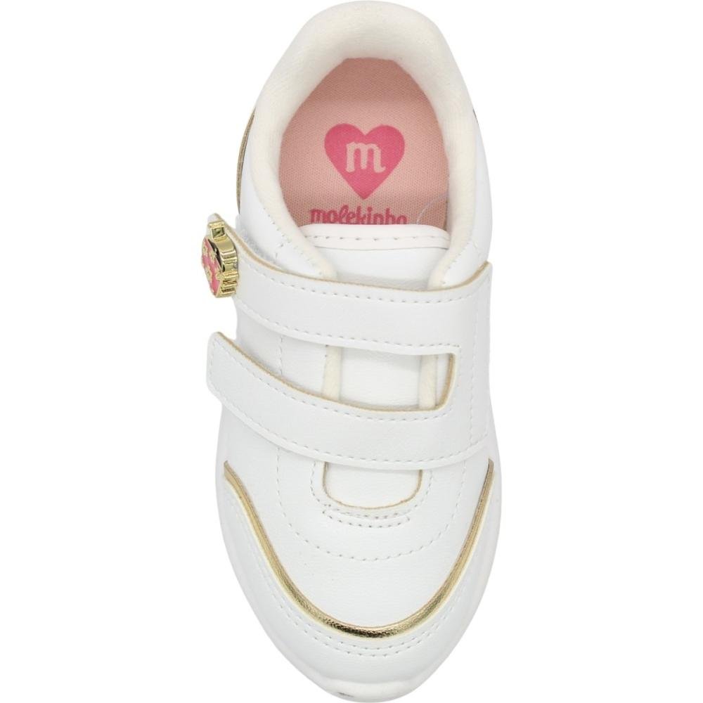 Tênis Esportivo Baby Molekinha Aplique Joaninha Menina Branco 4