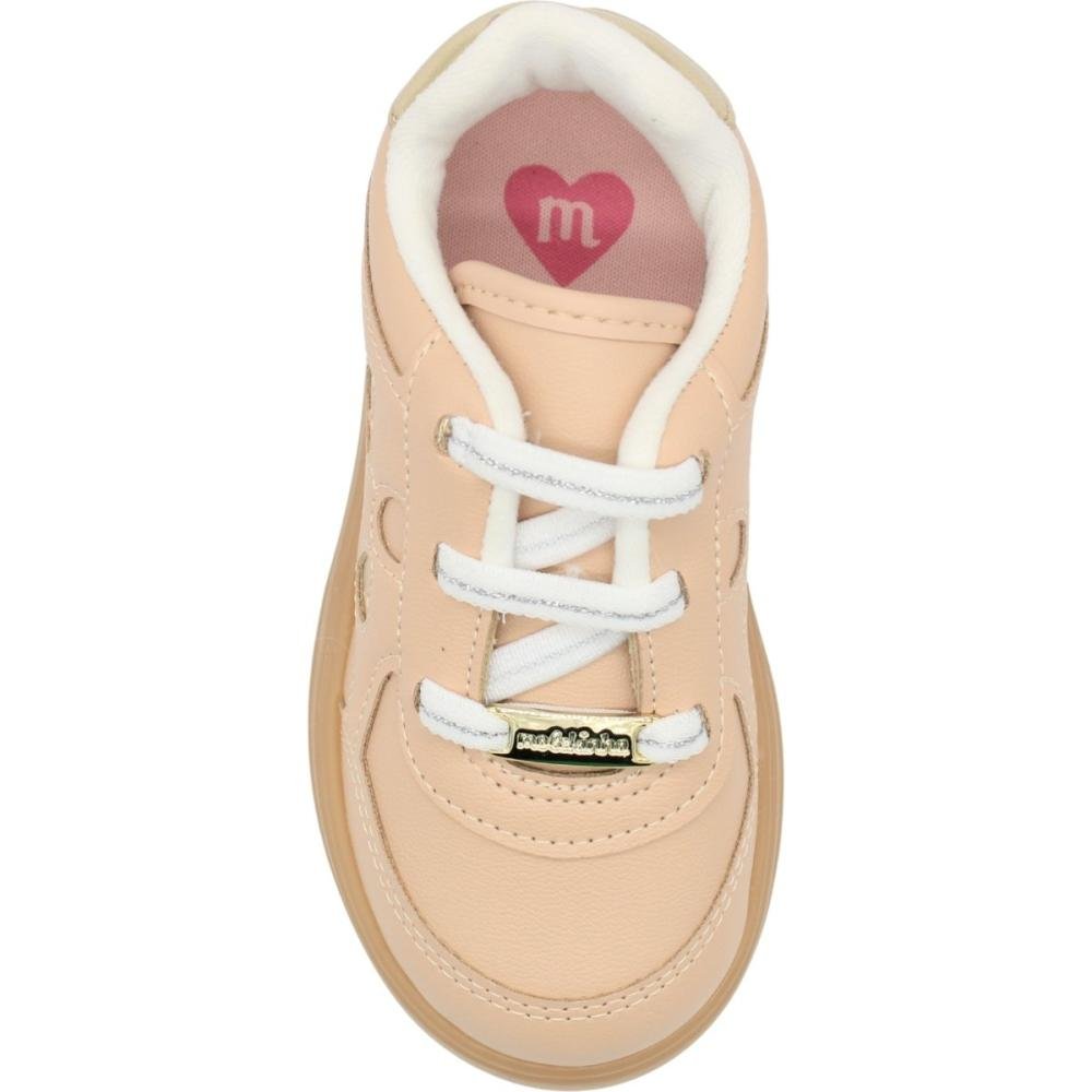 Tênis Casual Baby Molekinha LED Recortes Decorativos Menina Bege 5