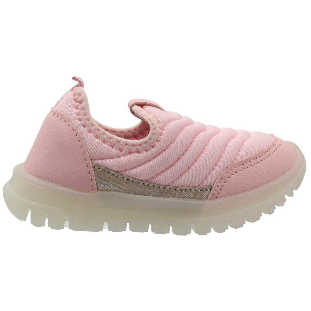 Tênis Jogging Juvenil Via Vip Flex Acolchoado Brilho Menina Rosa 2