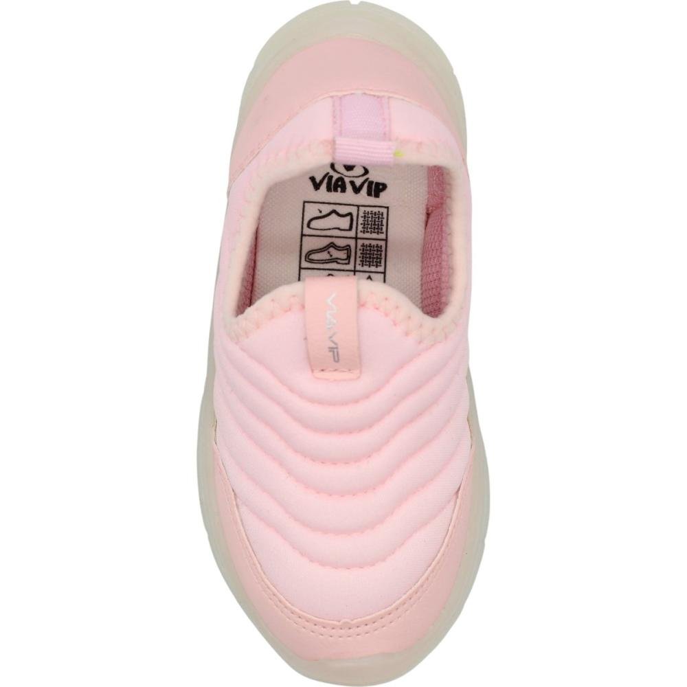 Tênis Jogging Juvenil Via Vip Flex Acolchoado Brilho Menina Rosa 4