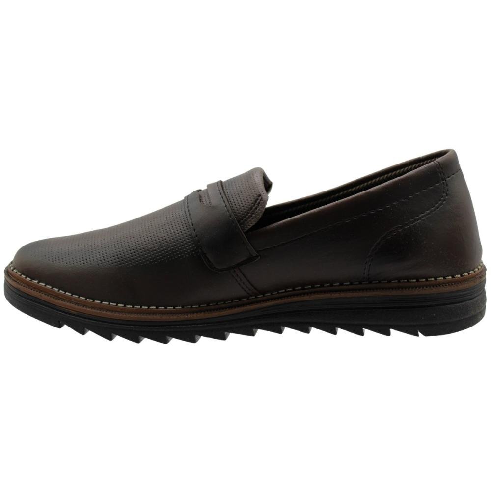 Sapato Iate Pádua Slip On Solado Tratorado Sem Cadarço Masculino Marrom 2