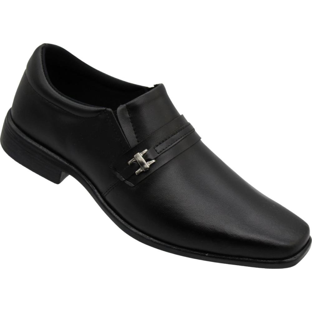 Sapato Social Pádua Liso Aplique Metálico Sem Cadarço Masculino Preto 3