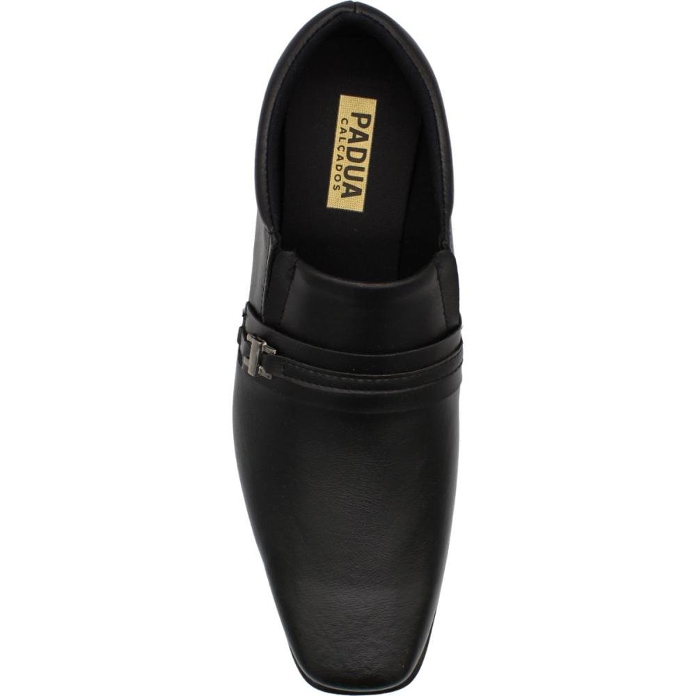 Sapato Social Pádua Liso Aplique Metálico Sem Cadarço Masculino Preto 4