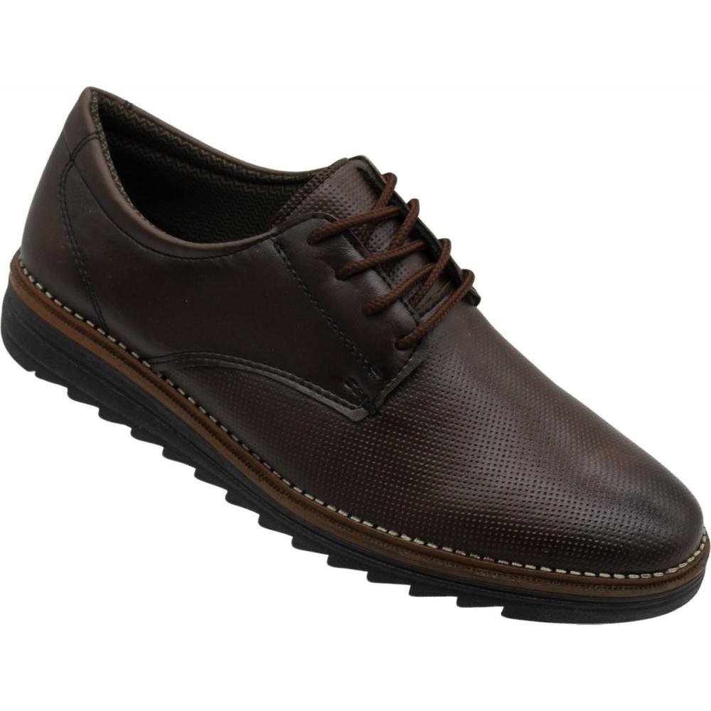 Sapato Social Pádua Perfurado Com Cadarço Masculino Marrom 3