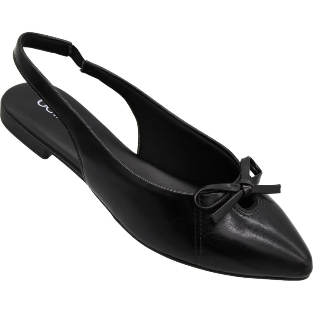 Sapato Slingback Beira Rio Bico Fino Laço Feminino Preto 3