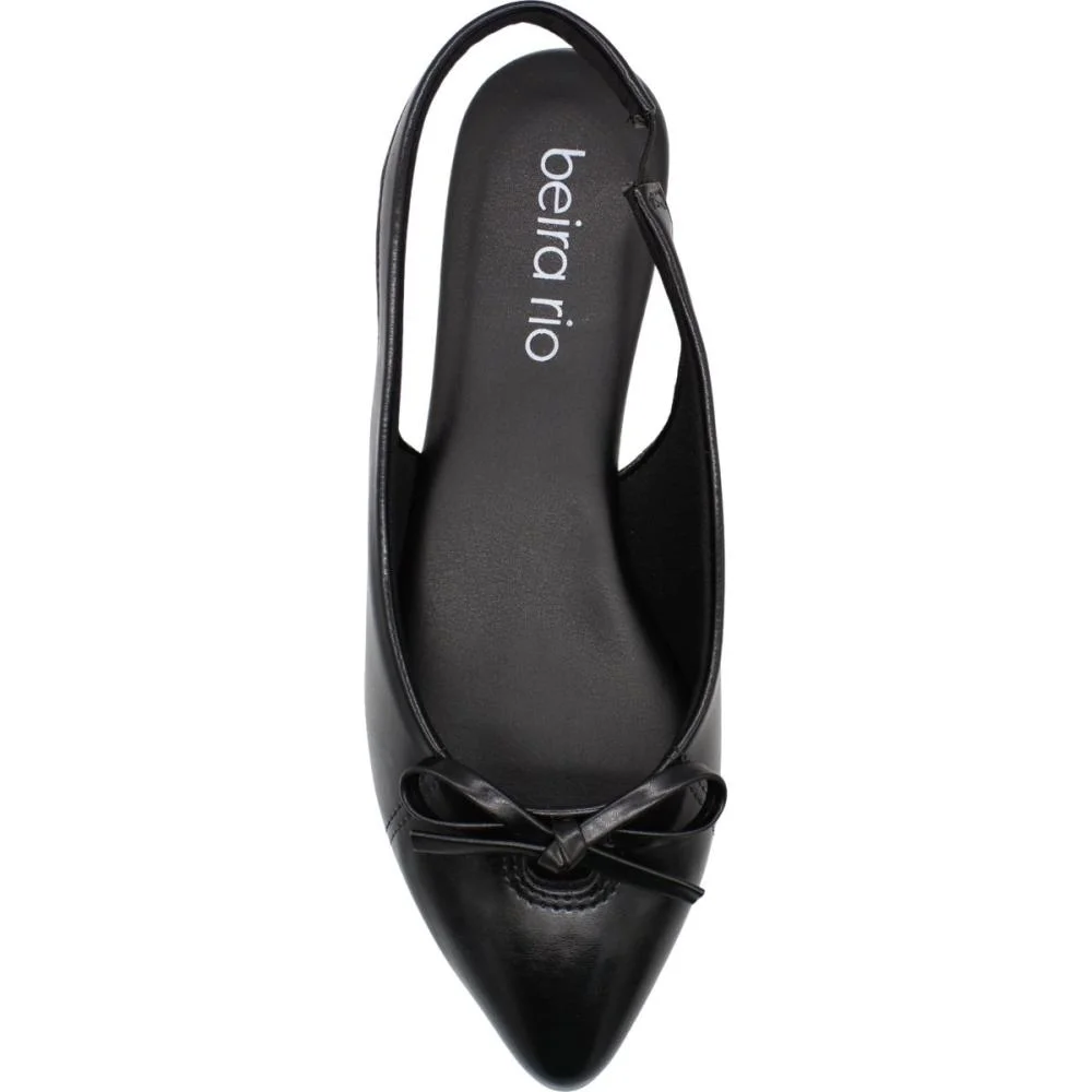 Sapato Slingback Beira Rio Bico Fino Laço Feminino Preto 4