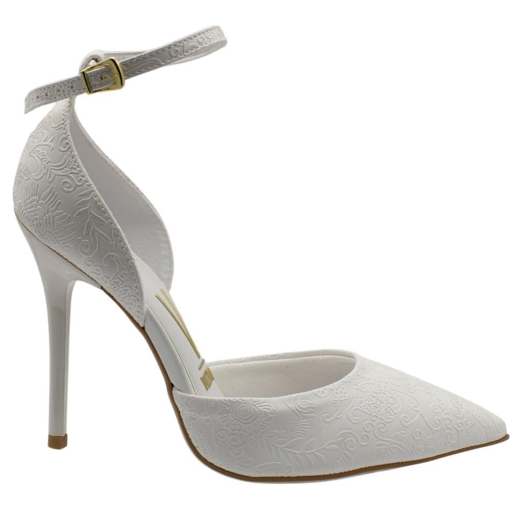 Scarpin Salto Fino Alto Vizzano Bico Fino Fivela Feminino