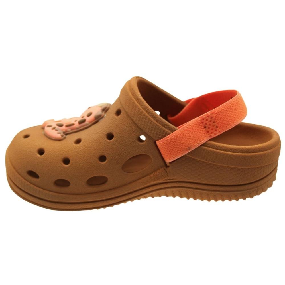 Clog Infantil Grendene kids Lumy Tira Traseira Elástica Menino Marrom 3