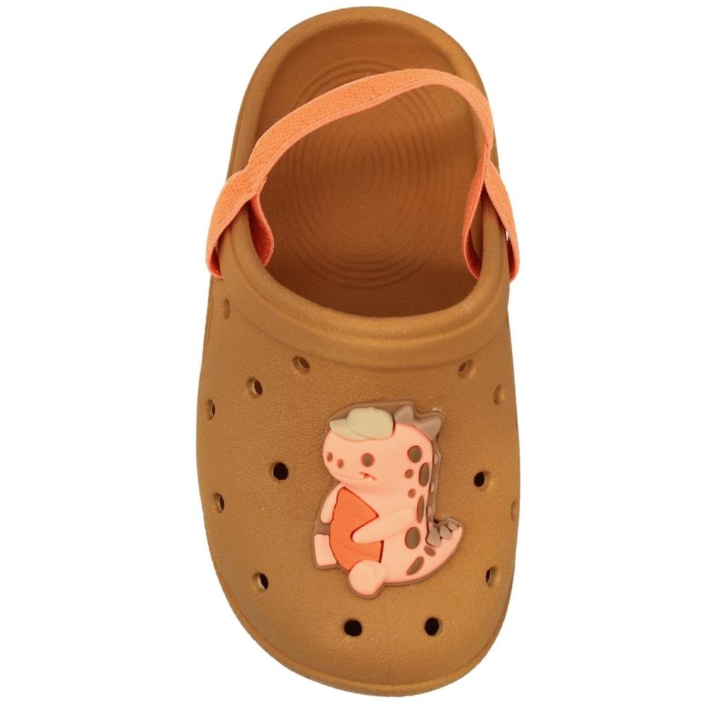 Clog Infantil Grendene kids Lumy Tira Traseira Elástica Menino Marrom 5