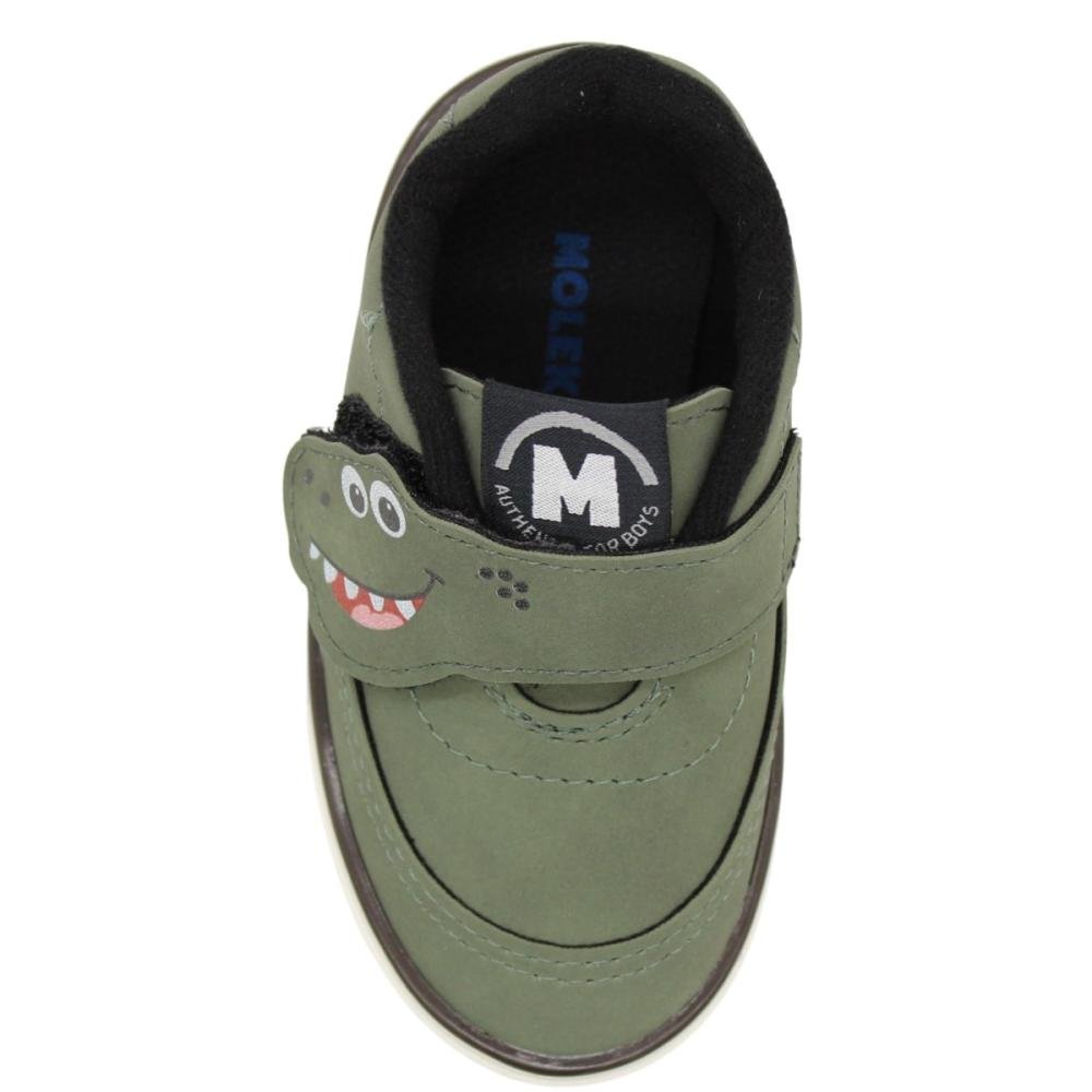 Tênis Casual Baby Molekinho Aplique Fechamento Autocontato Menino Verde 4