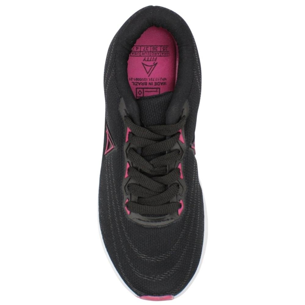 Tênis Esportivo La Fitty Solado Vazado Cadarço Feminino Preto 4