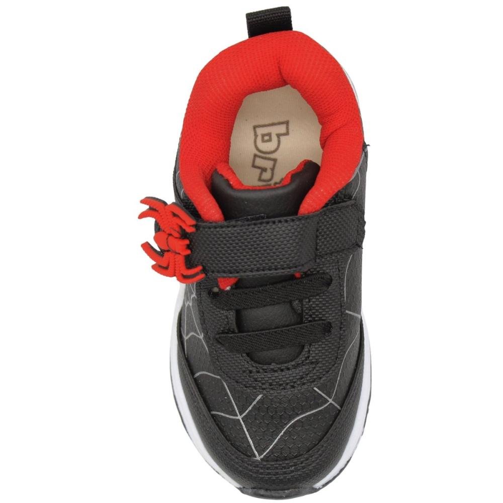 Tênis Jogging Baby Brink Action Spider Recortes Menino Preto 4