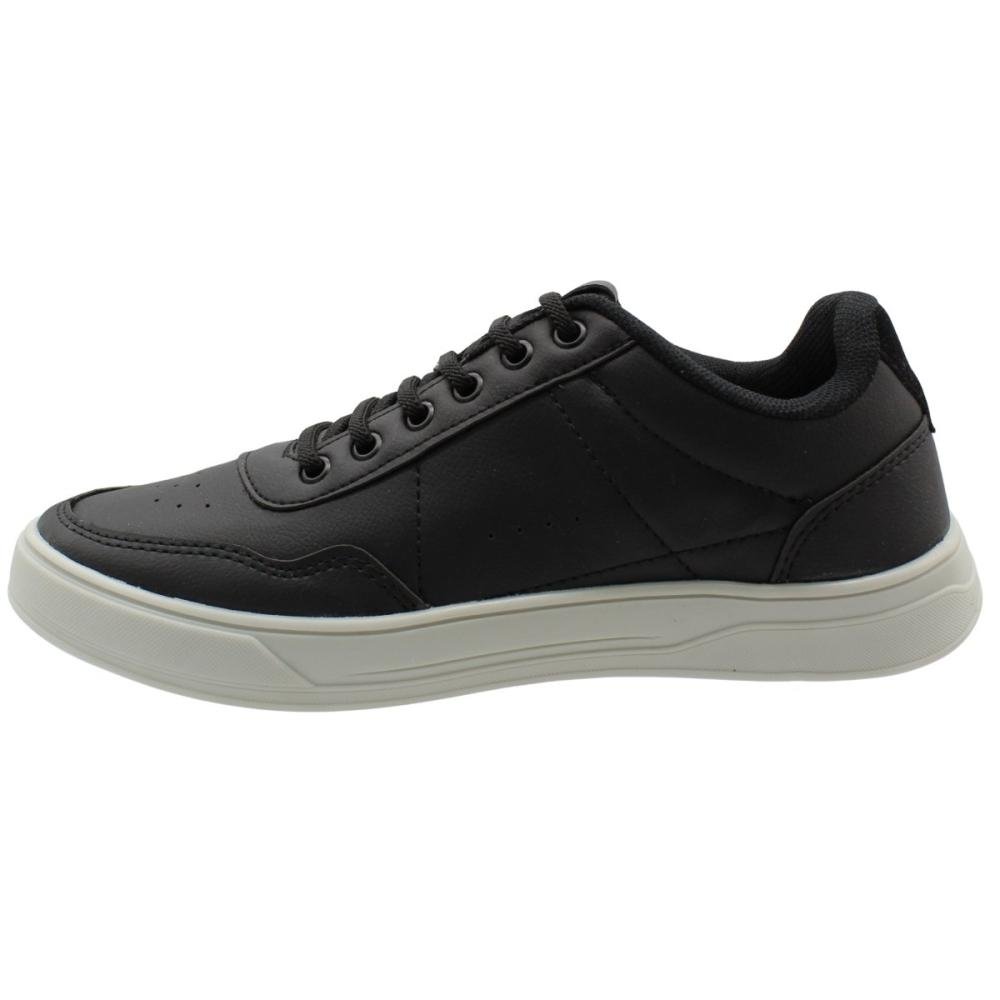 Tênis Casual Confot Way Recortes Laterais Perfurado Masculino Preto 2