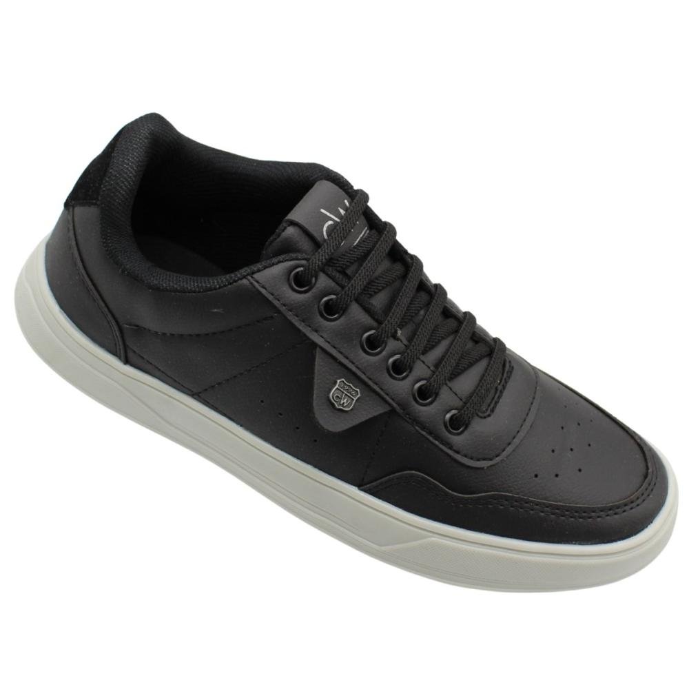 Tênis Casual Confot Way Recortes Laterais Perfurado Masculino Preto 3