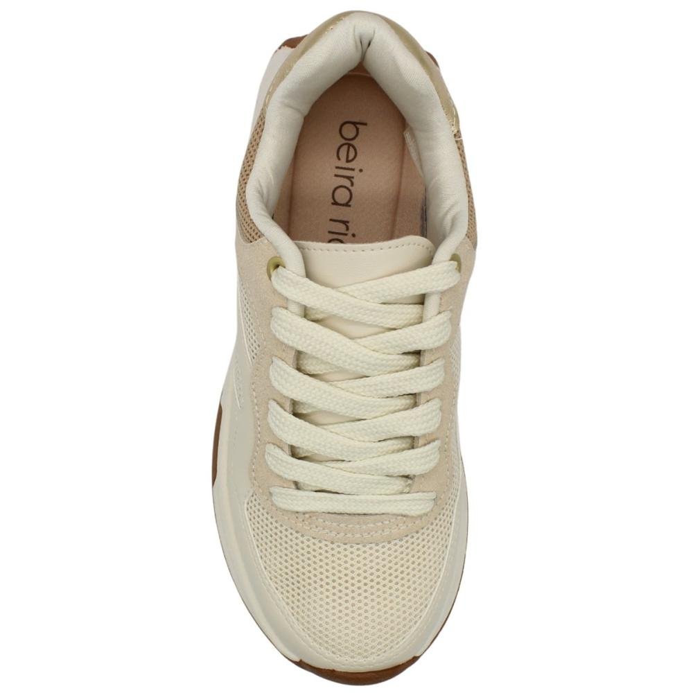 Tênis Jogging Beira Rio Recortes Solado Tratorado Feminino Branco 4