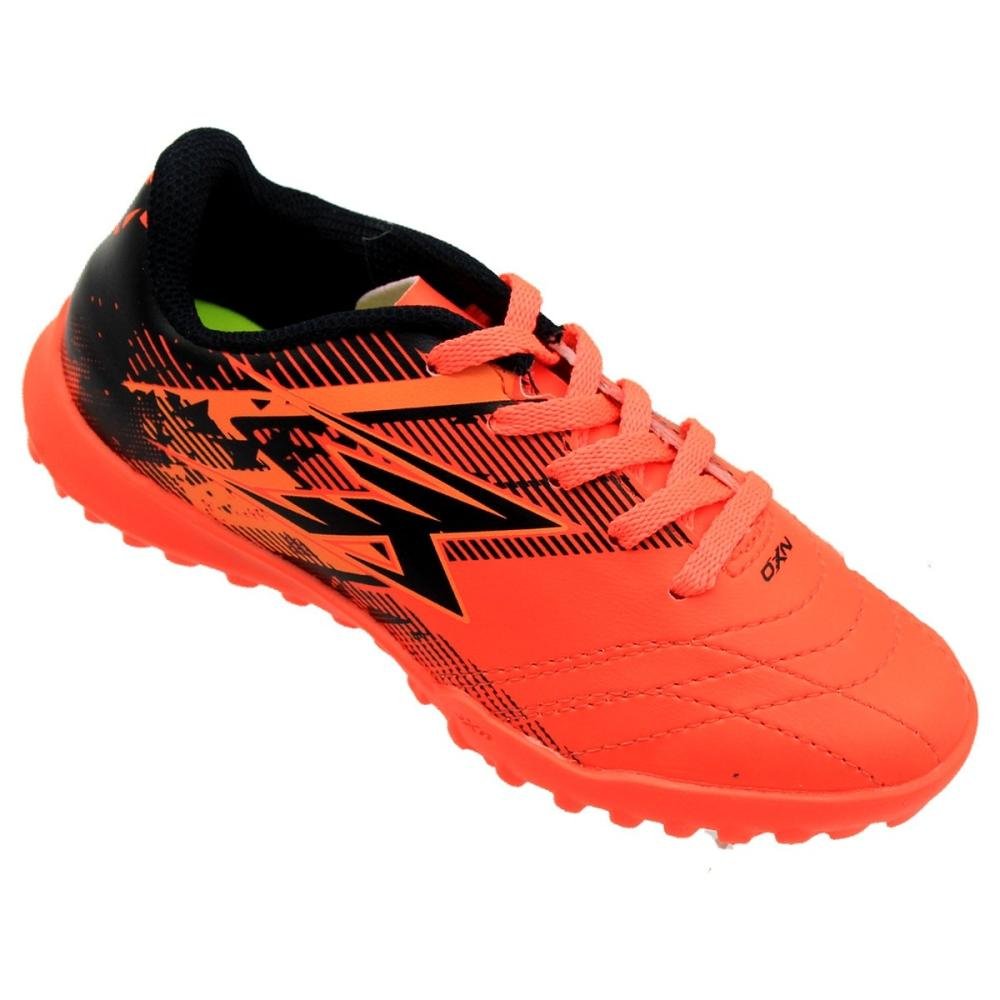 Chuteira Society Juvenil OXN Dynamic 5 Pro Cadarço Menino Laranja 3