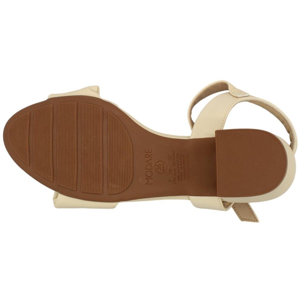 Sandália Salto Bloco Médio Modare Laço Decorativo Fivela Feminina Nude 5