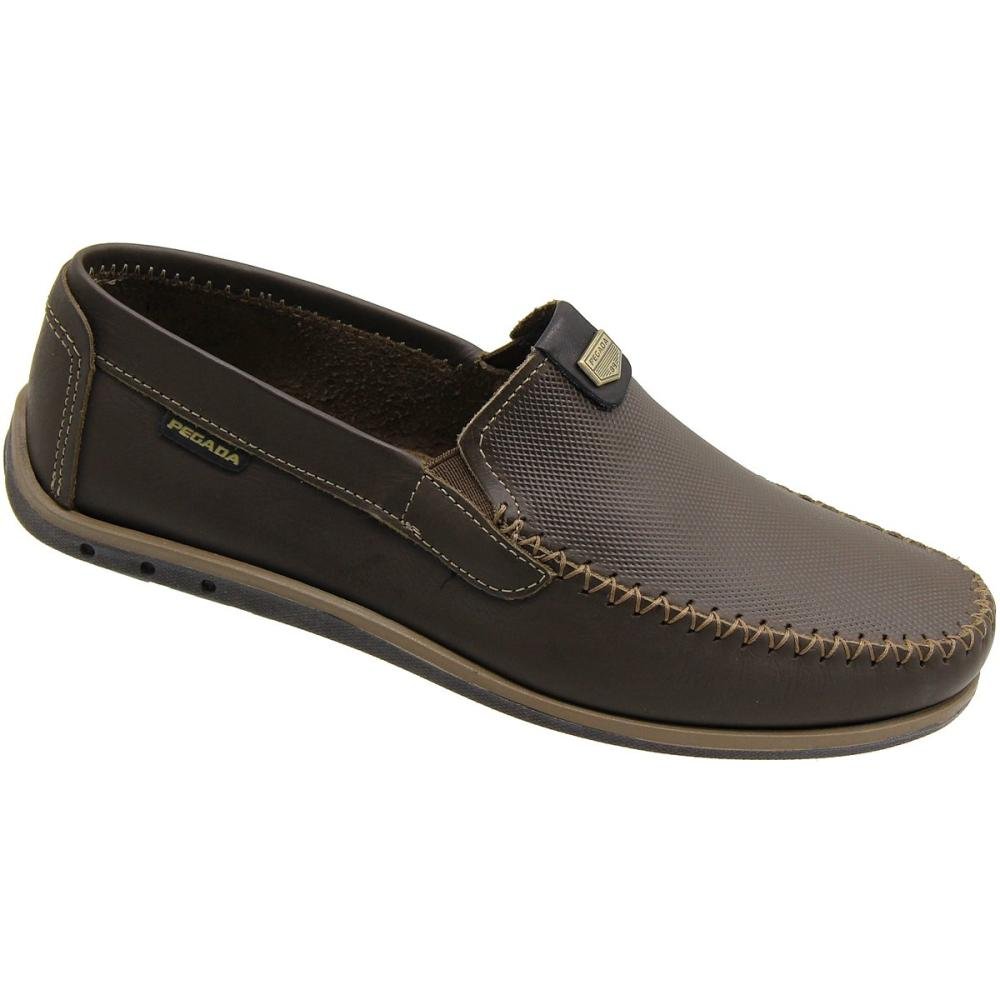 Sapatilha Mocassim Pegada Texturizada Confortável Masculina Marrom 3