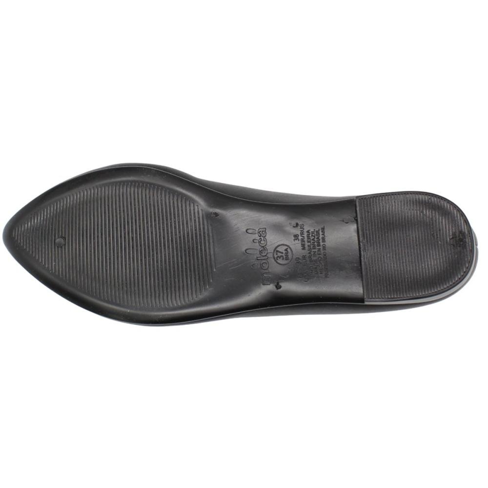 Sapatilha Moleca Bico Fino Aplique Metálico Feminino Preto 5