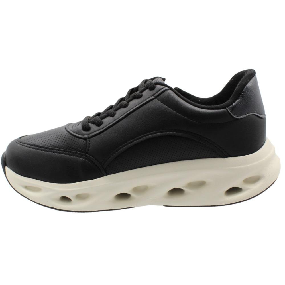 Tênis Jogging Plataforma Modare Zíper Lateral Detalhe Metálico Feminino Preto 2
