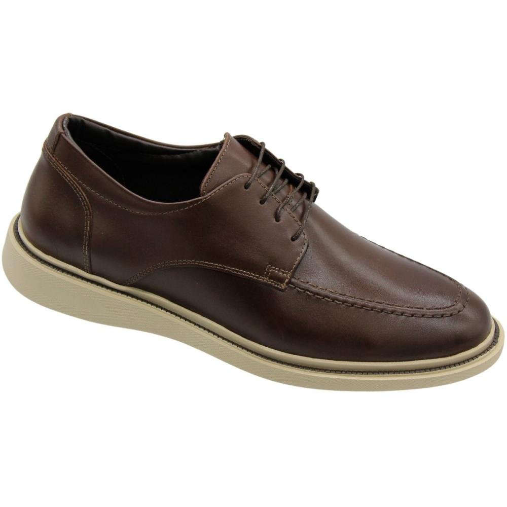 Sapato Social San Marino Derby Lorenzo Costuras Com Cadarço Masculino Marrom 3