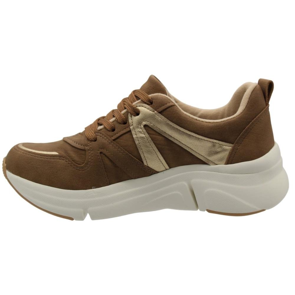 Tênis Jogging Plataforma Modare Detalhes Laterais Feminino Marrom 2