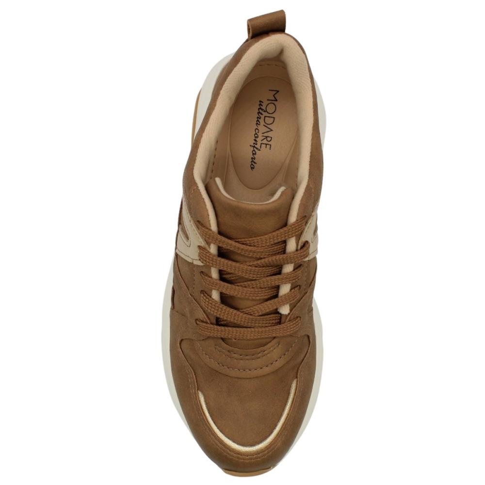 Tênis Jogging Plataforma Modare Detalhes Laterais Feminino Marrom 4