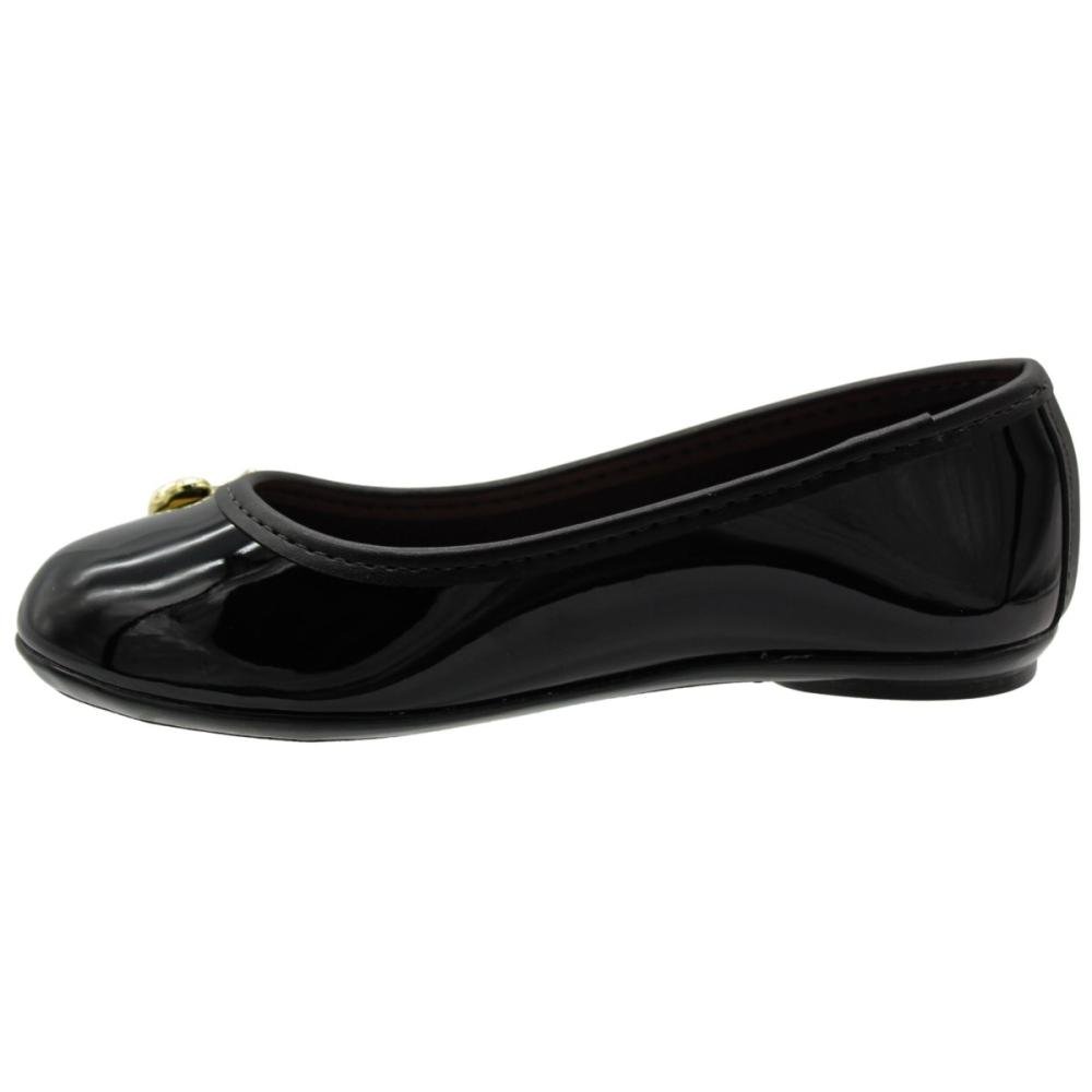 Sapatilha Infantil Molekinha Verniz Premium Aplique Menina Preto 2