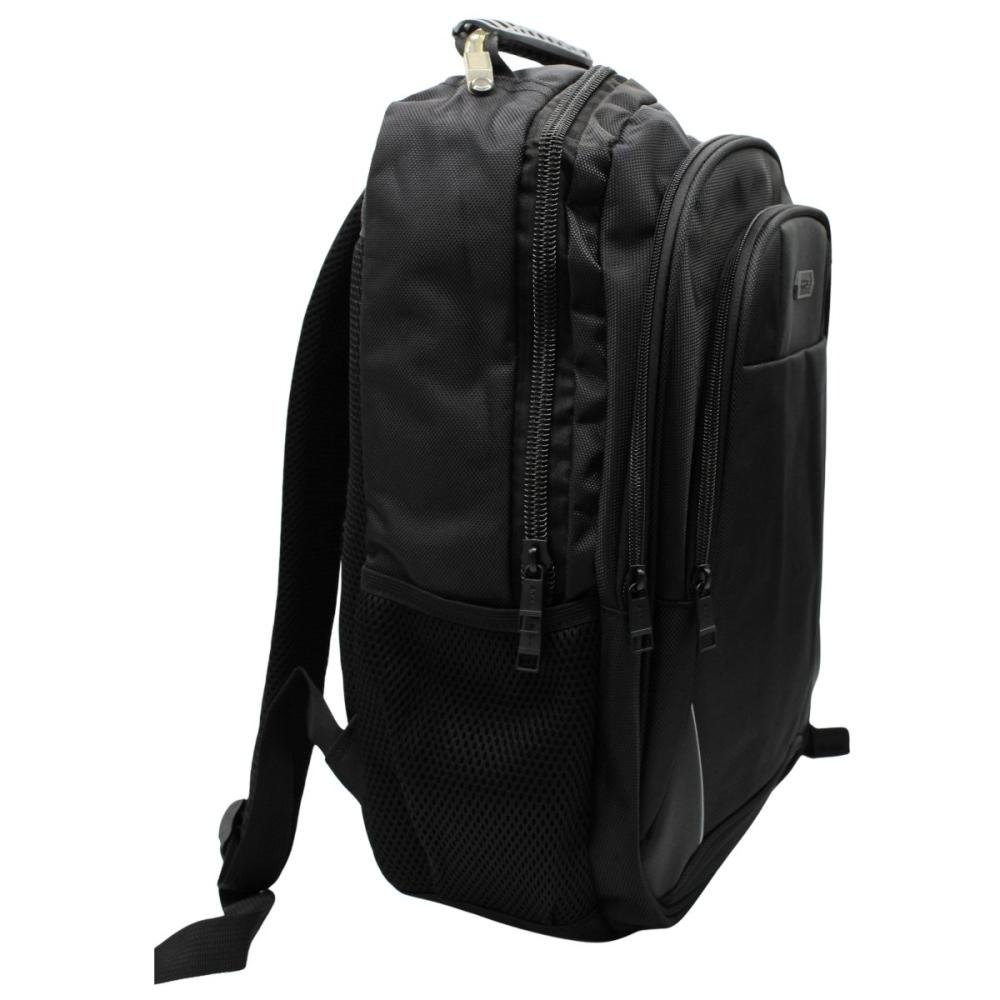 Mochila De Costas Executiva Hub Reforçada Fitas Refletivas Masculino Preto 3