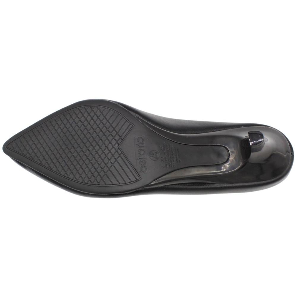 Scarpin Salto Fino Baixo Beira Rio Elegante Liso Feminino Preto 5