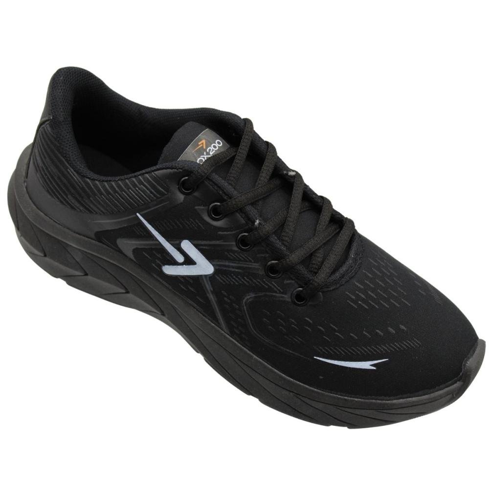 Tênis Esportivo Box 200 Performace Cadarço Masculino Preto 3