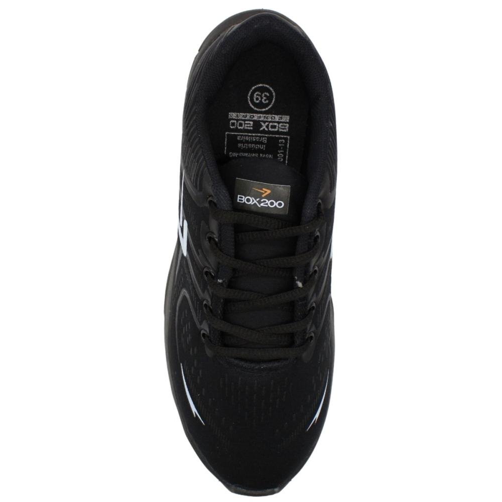 Tênis Esportivo Box 200 Performace Cadarço Masculino Preto 4