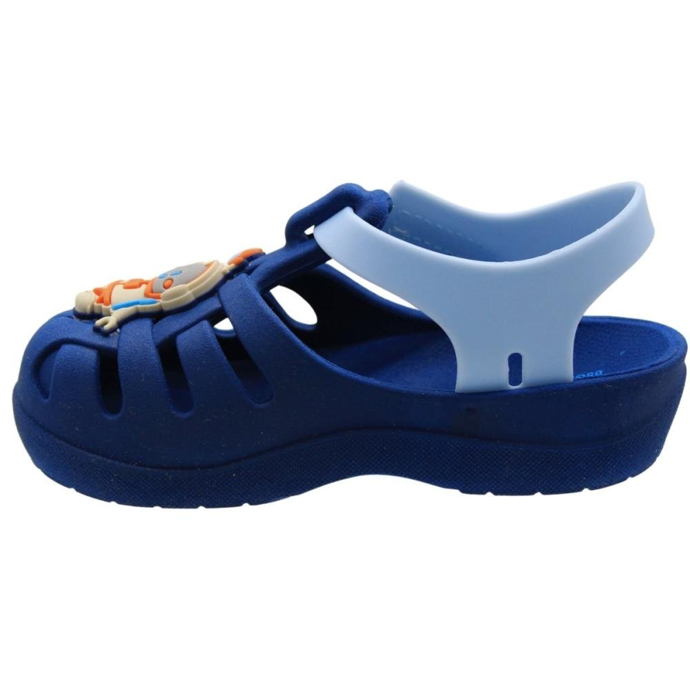 Sandália Aranha Baby Grendene Kids Lumy Tira Autocolante Menino Azul 2