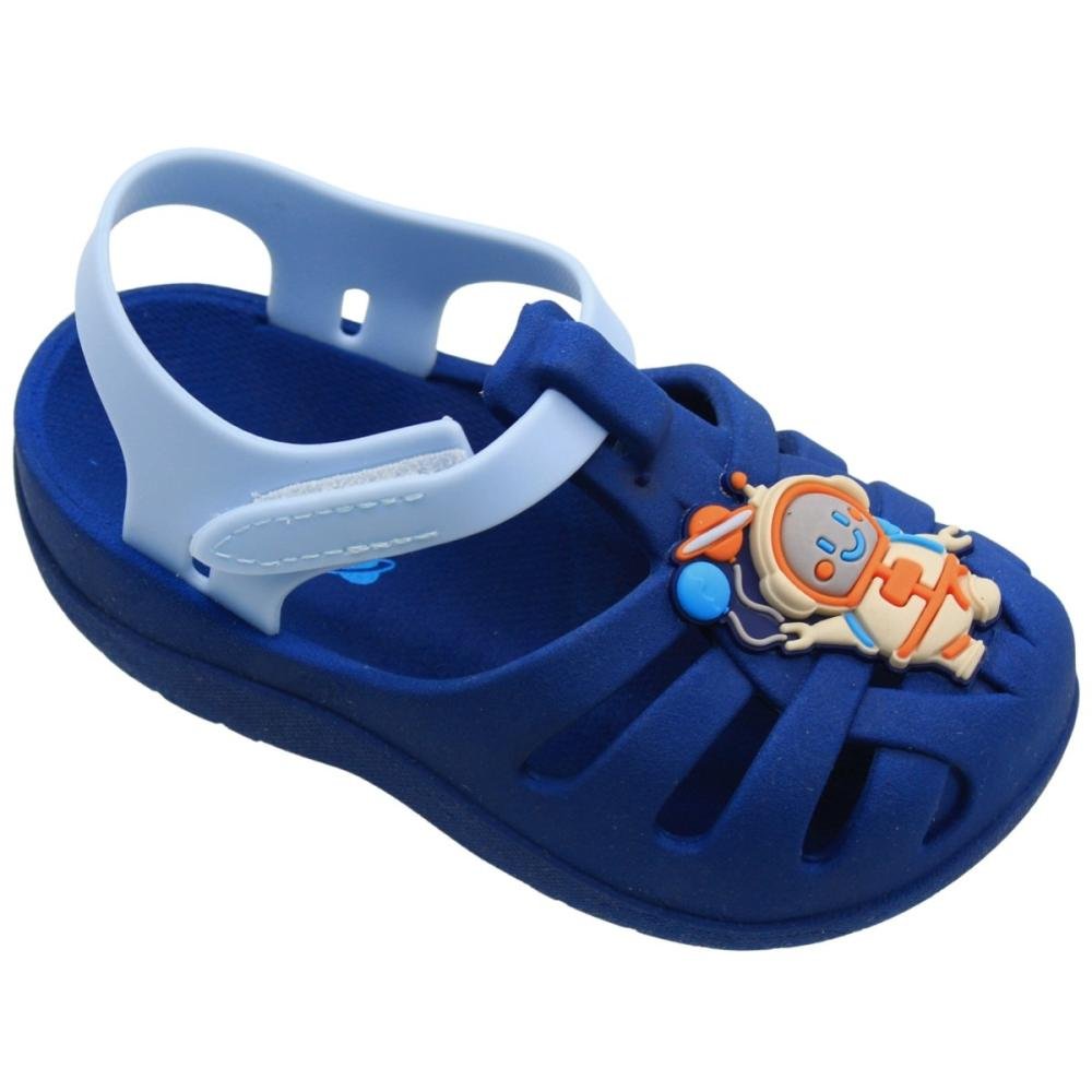 Sandália Aranha Baby Grendene Kids Lumy Tira Autocolante Menino Azul 3