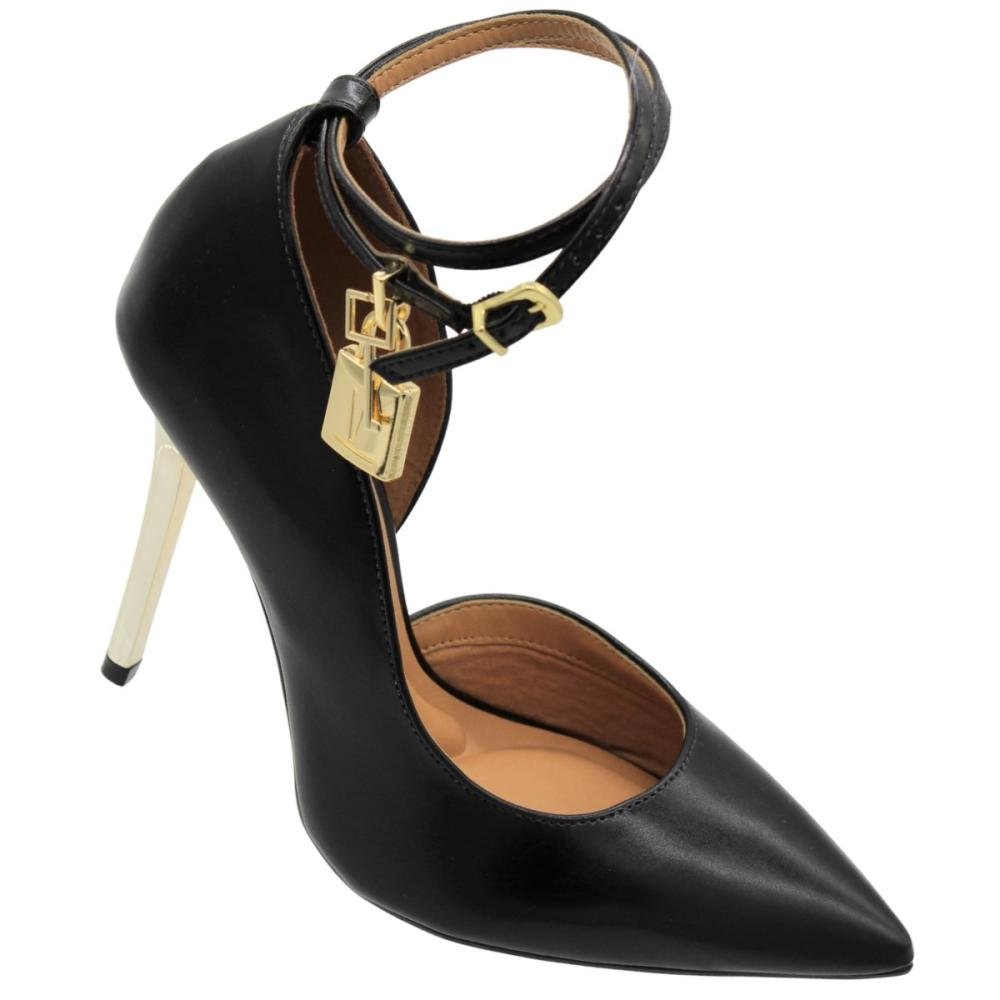 Scarpin Salto Alto Fino Vizzano Tira Ajustável Feminino Preto 3