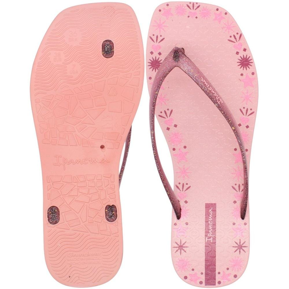 Chinelo De Dedo Ipanema Edge Tiras Slim Brilho Feminino Rosa 3