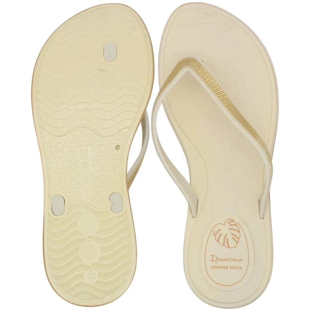 Chinelo de Dedo Ipanema Shine Sempre Nova Texturas Metálicas Feminino Branco 3
